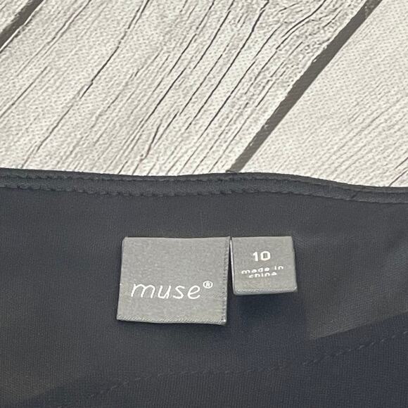 Muse Black Mid Length Dress Size 10 - Picture 5 of 5